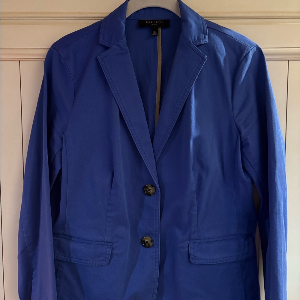 Talbots Royal Blue Blazer Structured Suit Jacket